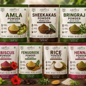 Arpita Naturals Herbal Hair Care Powder Combo Pack | Amla, Shikakai, Bhringraj, Hibiscus, Fenugreek, Rice & Henna Powder | Natural Hair Care for Men & Women | 7 x 100g