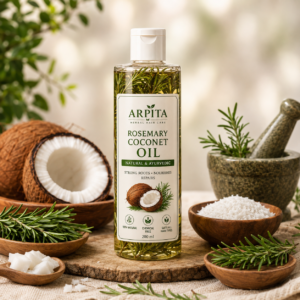 Arpita Rosemary Coconut Hair Oil for Hair Care | Rosemary & Coconut Oil Blend | Nourishes Hair & Scalp | Helps Maintain Soft, Smooth & Shiny-Looking Hair | Suitable for All Hair Types | 200 ml